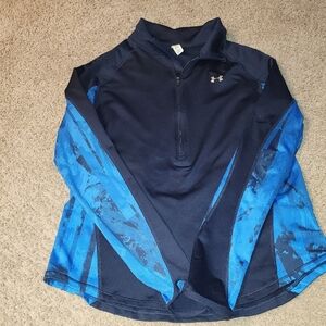 Under Armour Blue and Black Quarter-Zip Pullover